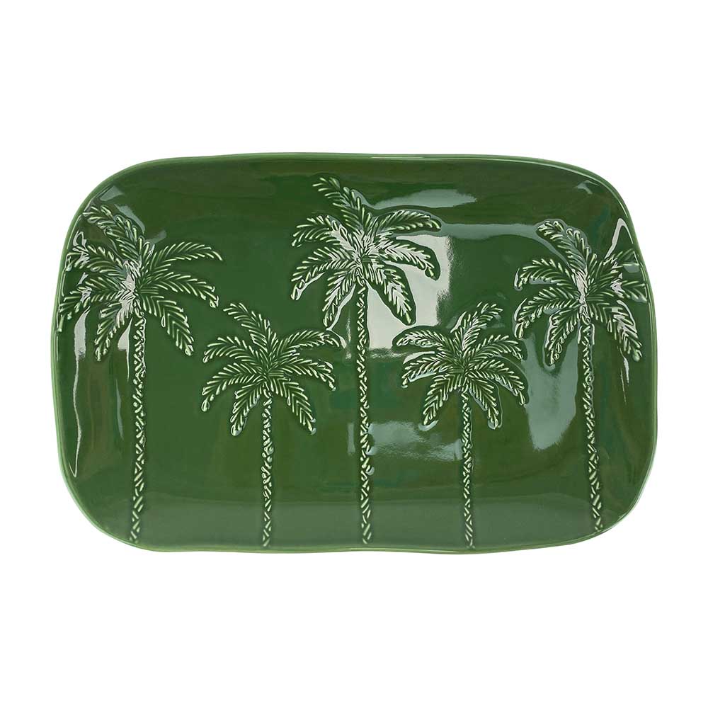 Coconut Bay Rectangle Plate - Green Palm